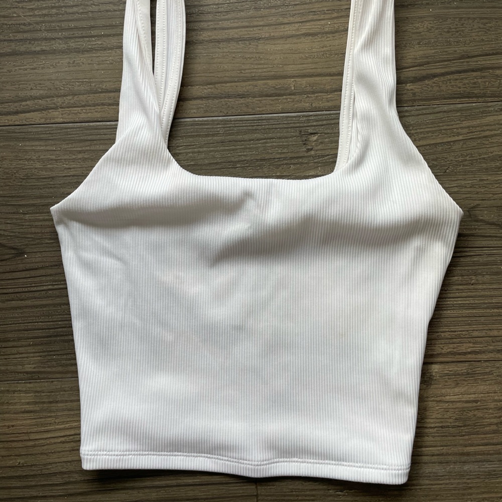 express- body contour tank top cropped top - white